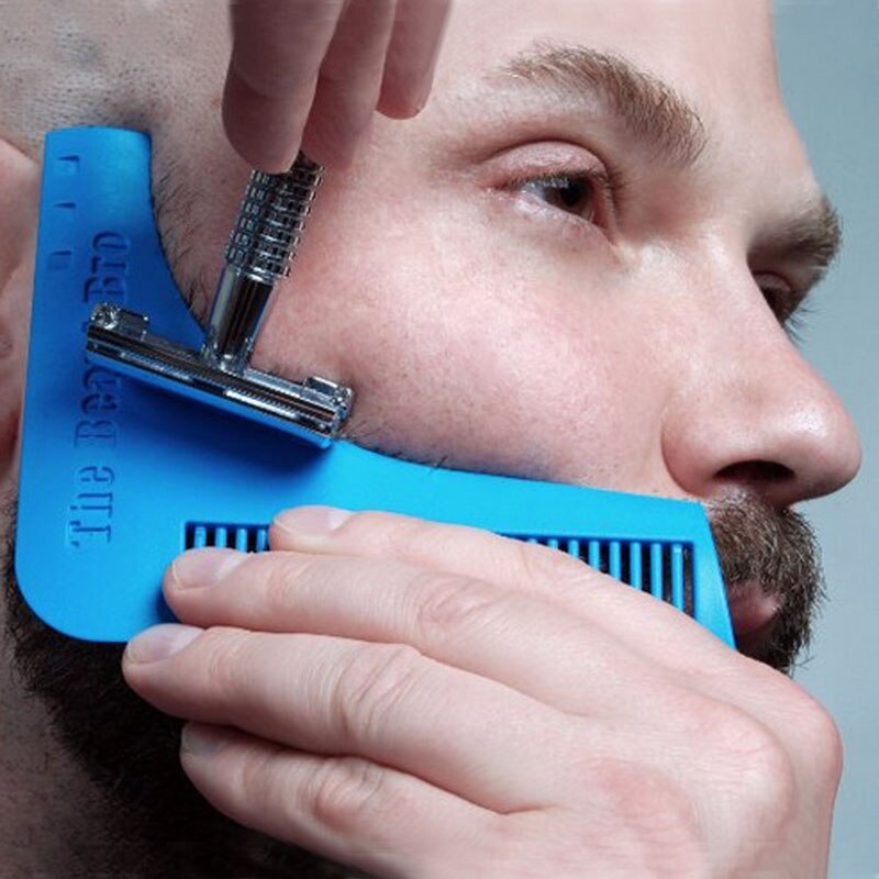 1 sæt perfekte linjer symmetri skæg formende barbering værktøj kam skønhed