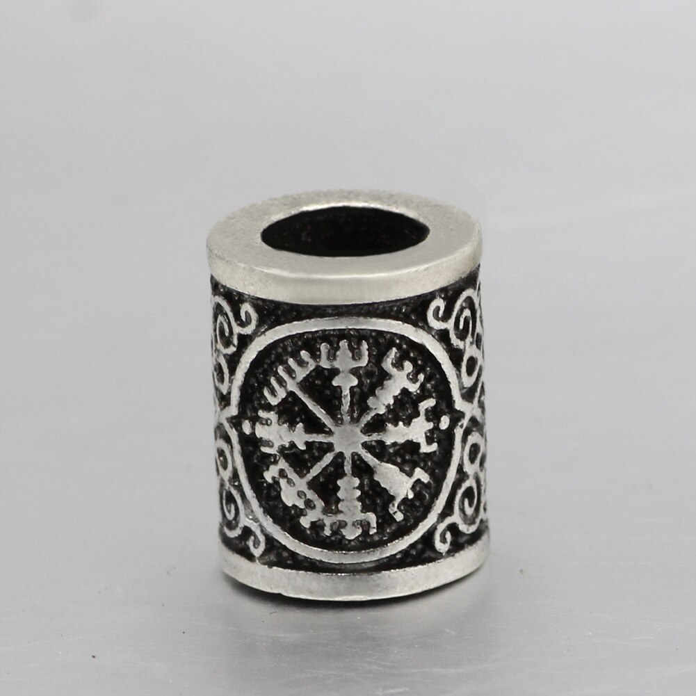 Retro vintage sølv metall hår flette dreadlock skjegg perler ringer hår flette klips mansjetter ringer flette hår tilbehør: Nr. .4