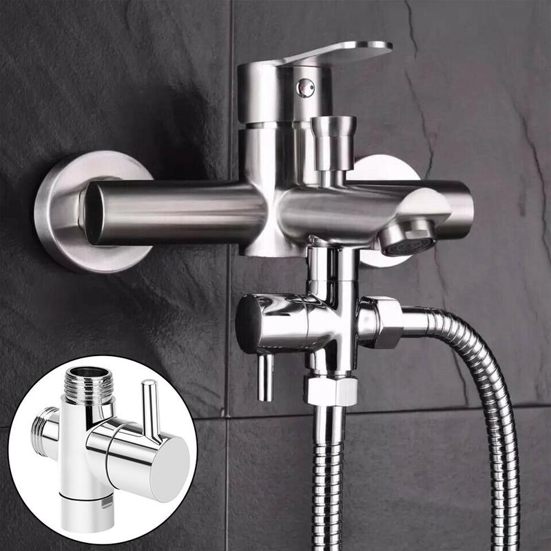 1pc 3- vejs t-adapter messing  g1/2 "tee-stik med omskifter bidet til badeventilsprøjte toilet bruser brusebad lukket hoved  e0 l 4