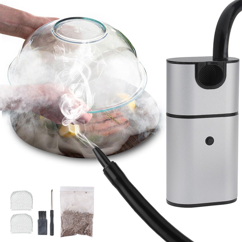 Molecular Cuisine Smoking Food Cold Smoke Generator Meat Burn Smokehouse Cooking Smoker Smoking Gun for BBQ Grill Smoker Wood