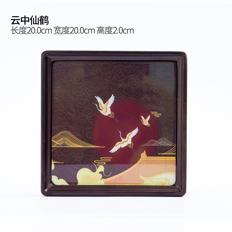 BAODETEA Chinese Tea Tray Rectangular Household Wooden Pot Holds Dry Kungfu Tea Tray: H 20-20-2CM
