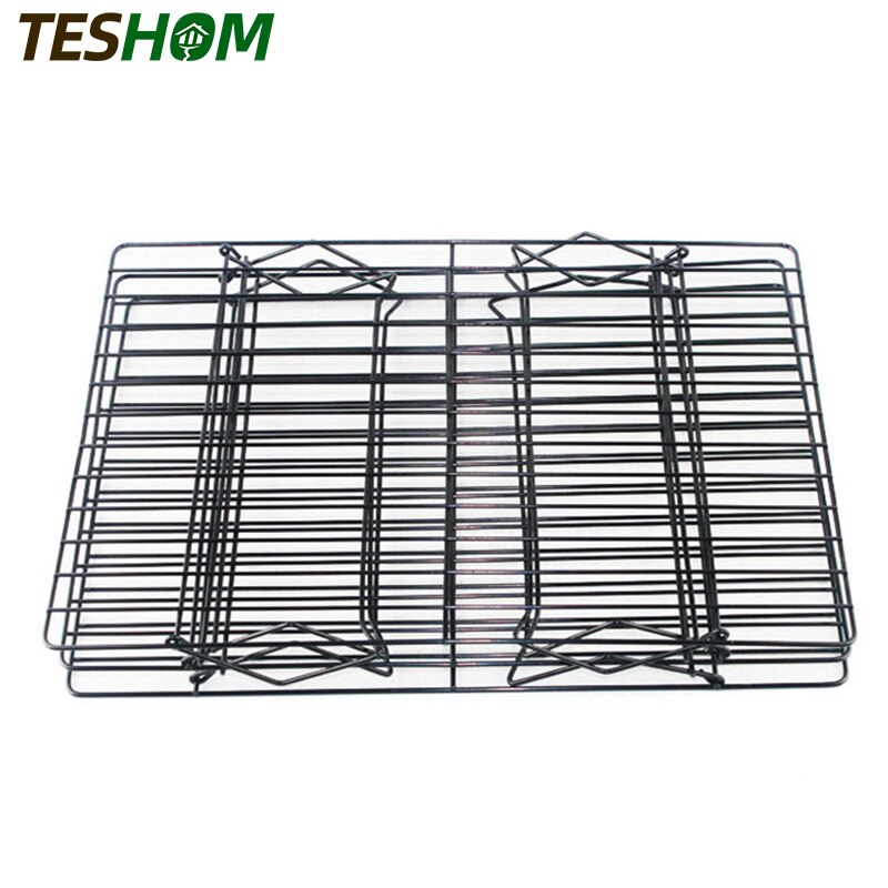 3 Layers Stackable Wire Grid Cooling Tray Cake Food Rack Oven Kitchen Baking Pizza Bread Barbecue Cookie Holder Biscuit Shelf