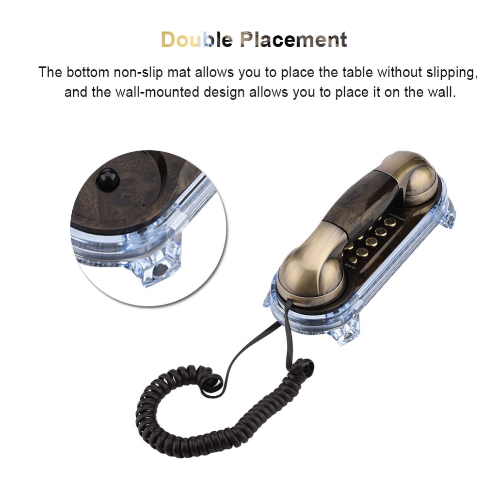 mini telephone Retro Wall Mounted Telephone Corded Phone Landline Antique Telephone for Home Hotel telefono fijo para