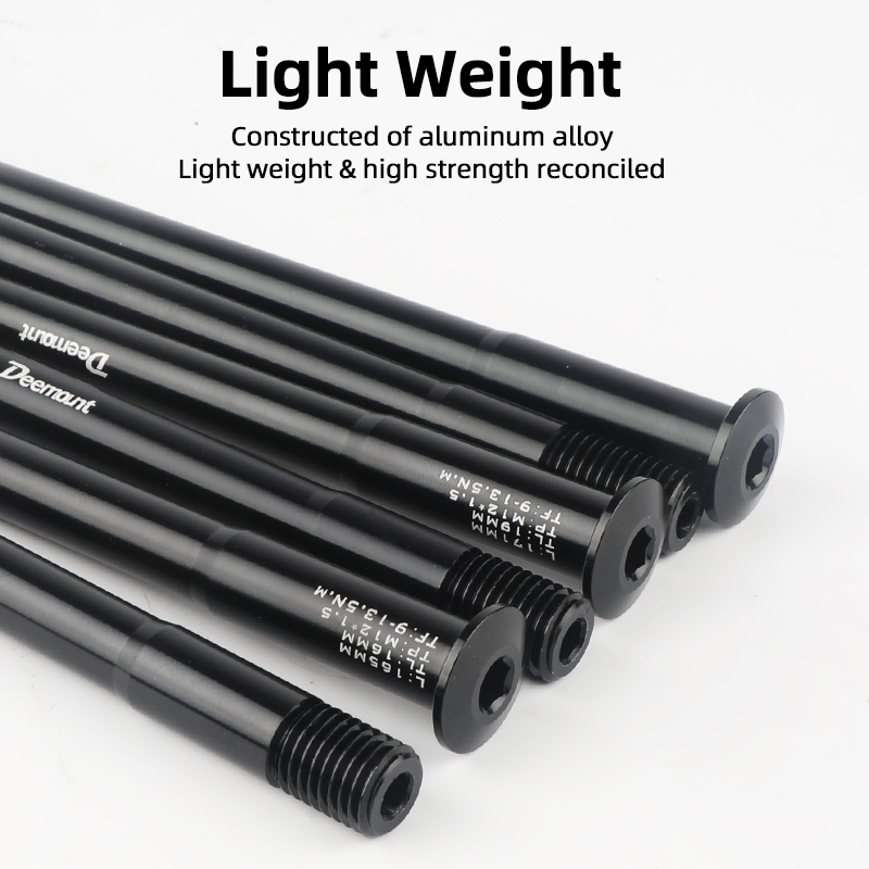 Lightweight Thru Axles M12*P1.5 L120-181mm for Bike Front Rear Fork Dropout Spacing 100/142/148mm CNC-machined Hub Through Shaft