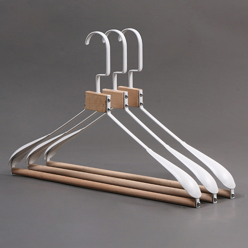 3 stuks Retro Metaal Houten Hanger Garderobe Brede Schouder Antislip Kleerhangers Huishoudelijke Jas Broek Past Droogrek Organizer