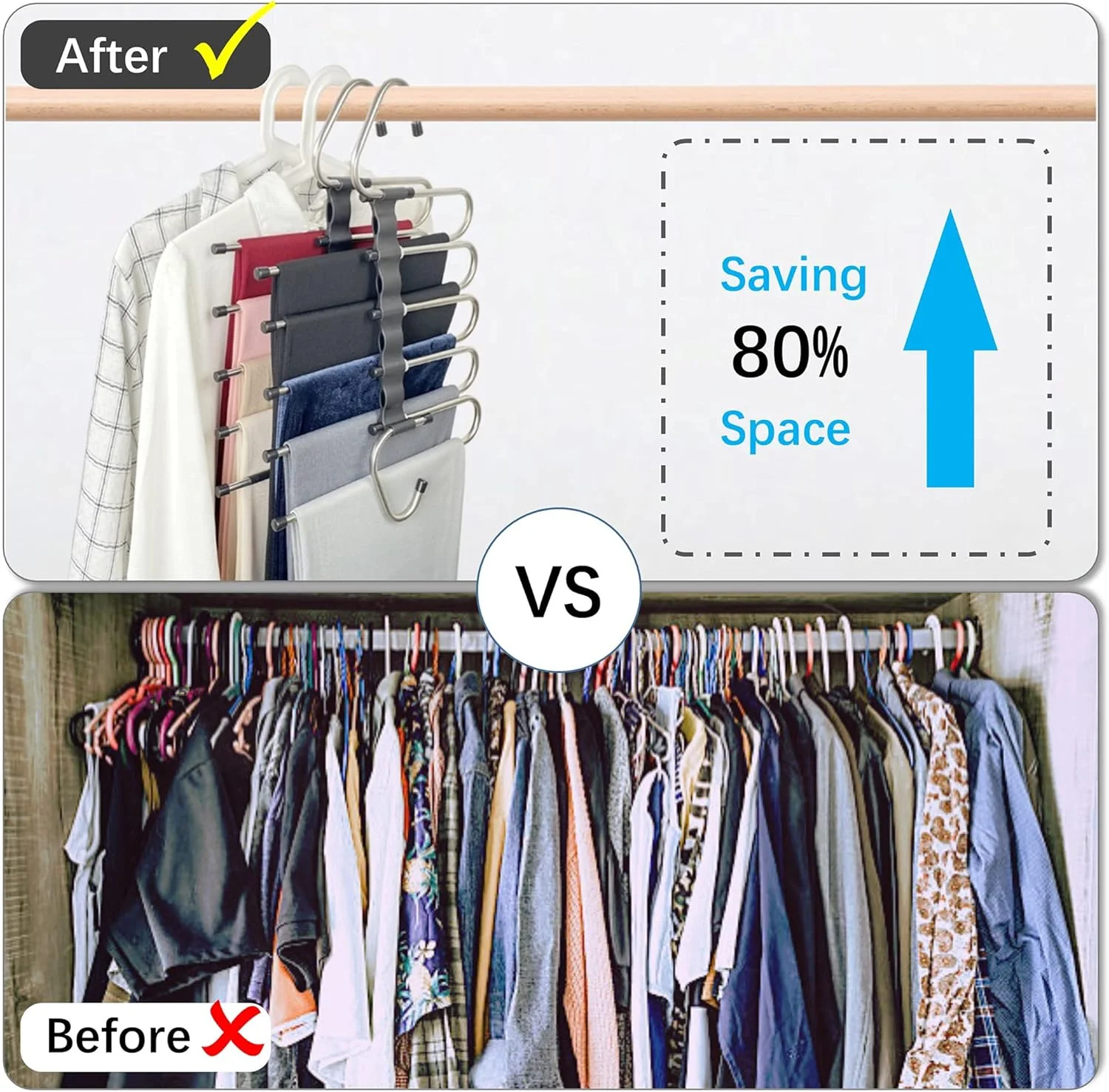 5/9 layer Folding Pants Hangers Stainless Steel Storage Shelf Clothes Rack Organizer For Wardrobe Jeans Trousers Scarf Organizer