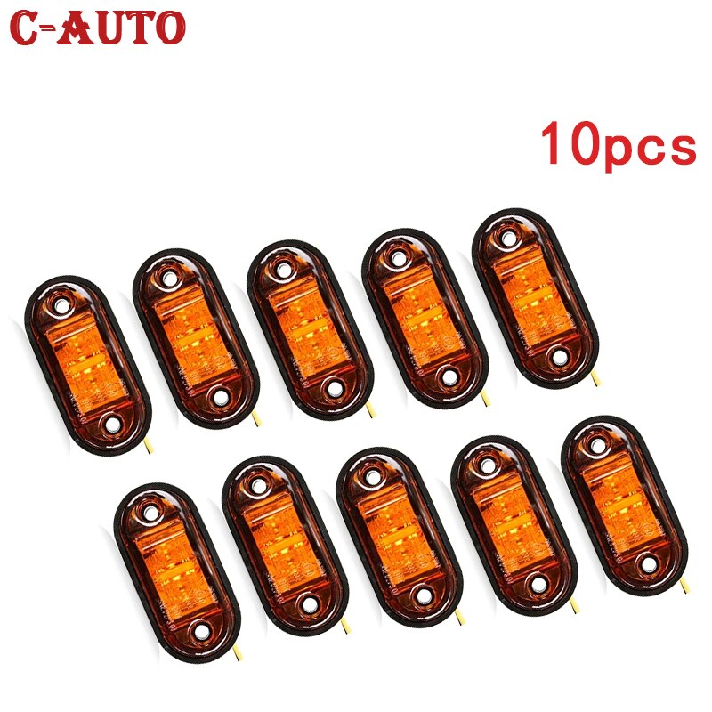 C-Auto 10PCS 2LED Side Marker Light Warning Tail Lamps Car Truck Trailer Kit Car External Lights Universal fit all cars