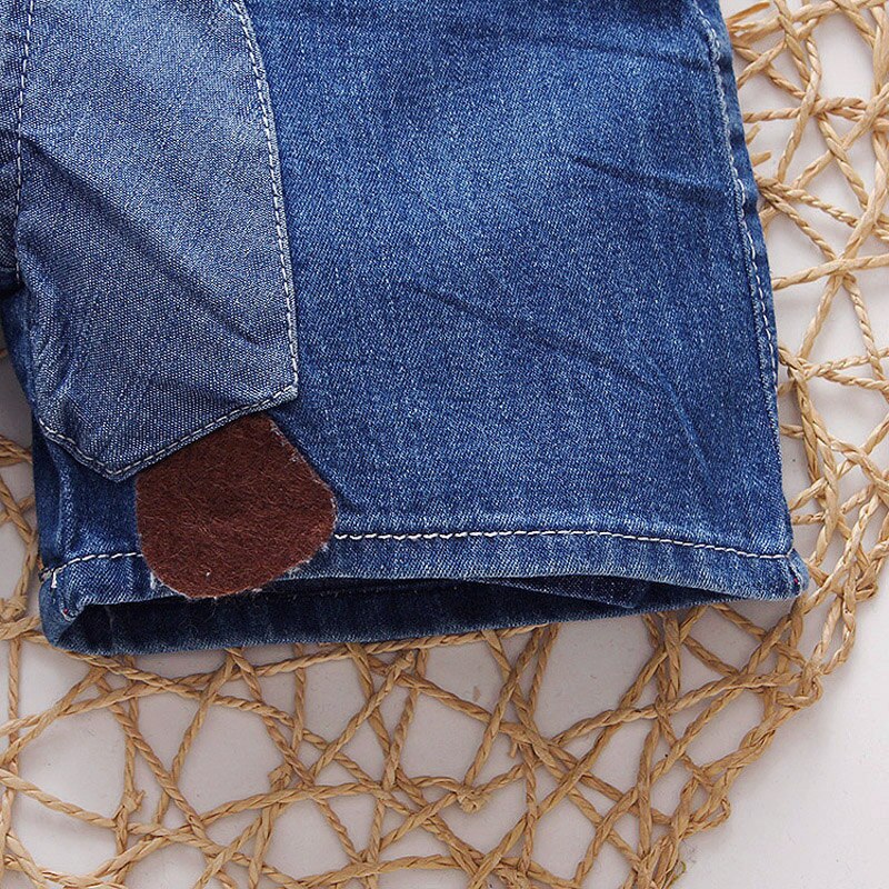 DIIMUU enfants bébé garçons enfant Denim bas nourrissons dessin animé impression pantalon vêtements enfants été salopette vêtements