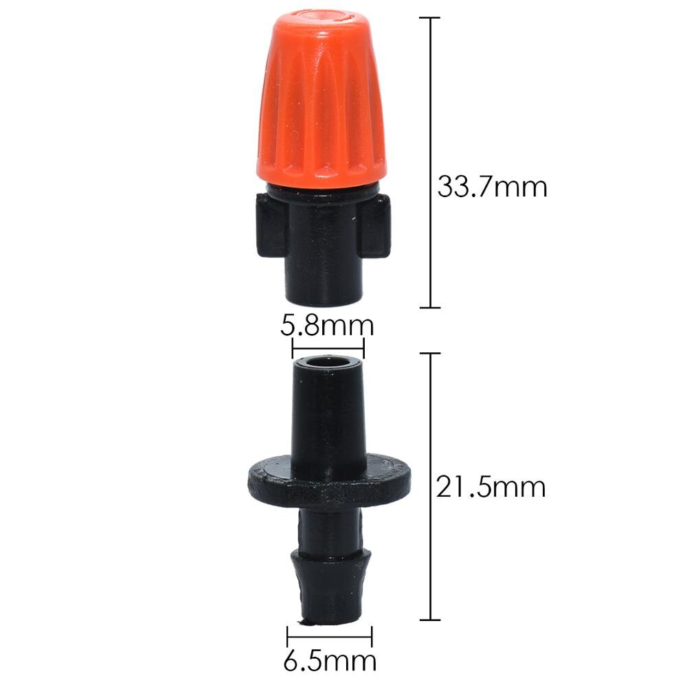 Kesla 20 stk justerbar misting dyse gevind barb barb tee have vanding vandings sprinkler til 4/7mm 1/4 '' pe pvc slangeslange