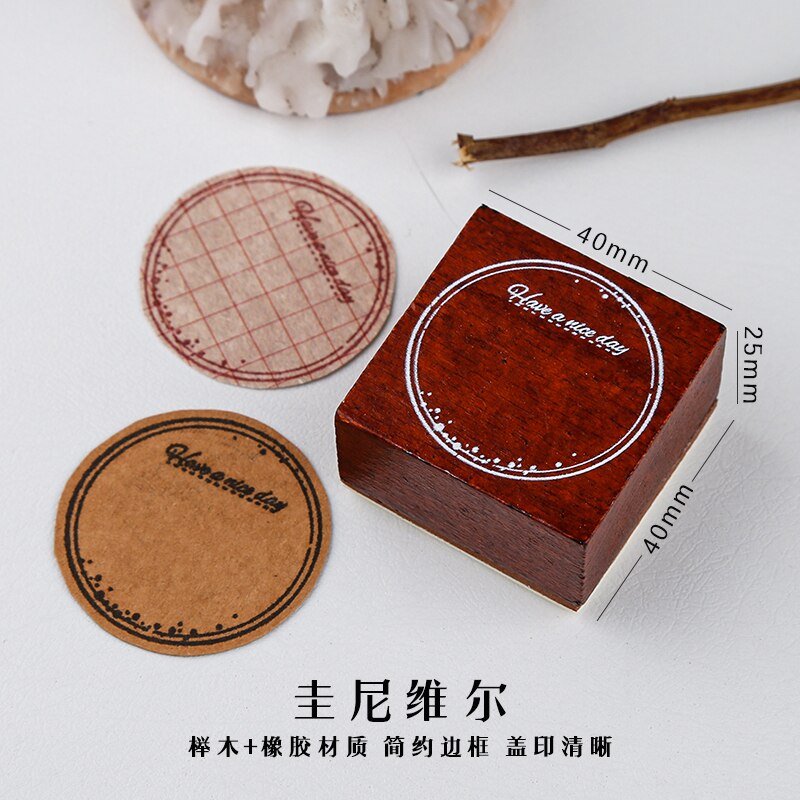 Retro Frame Label Decorative Stamps Wood Mounted Rubber Stamps for Card Making DIY Crafts Scrapbooking Journal Planner: 5