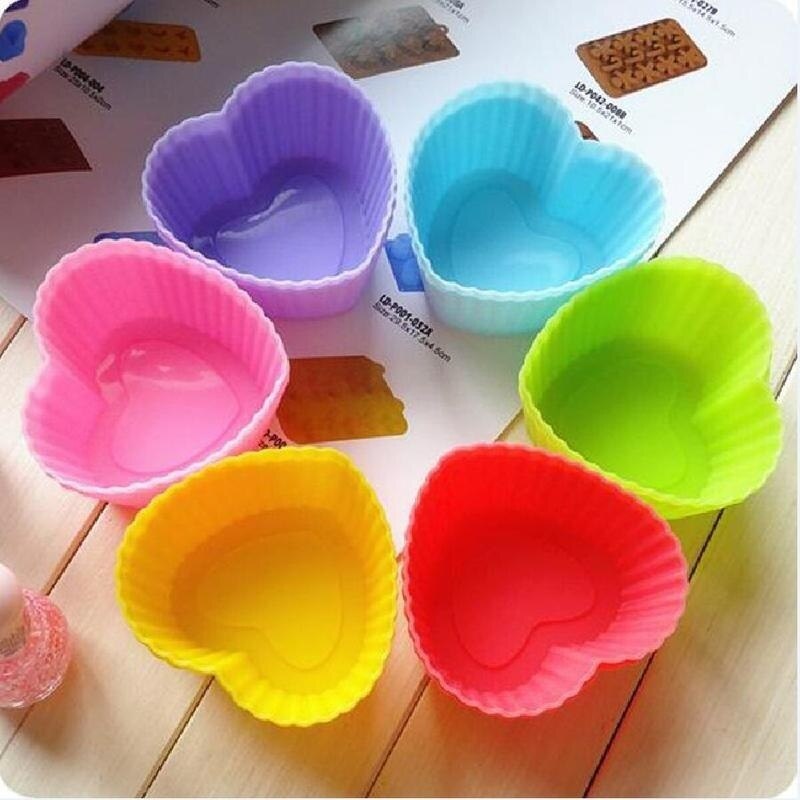 3 stk silikon cupcake liners kakeform muffins kasser muti rund form cup cake verktøy baketøy bake konditor former ulike former