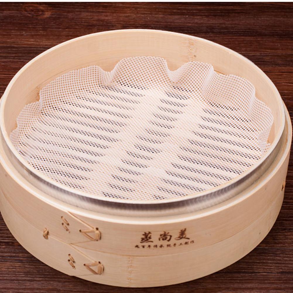 18-36cm Non-Stick Silicone Steamer White Dim Sum Paper Restaurant Kitchen Under Steamers Mat Kitchen Cooking Tools Accessories