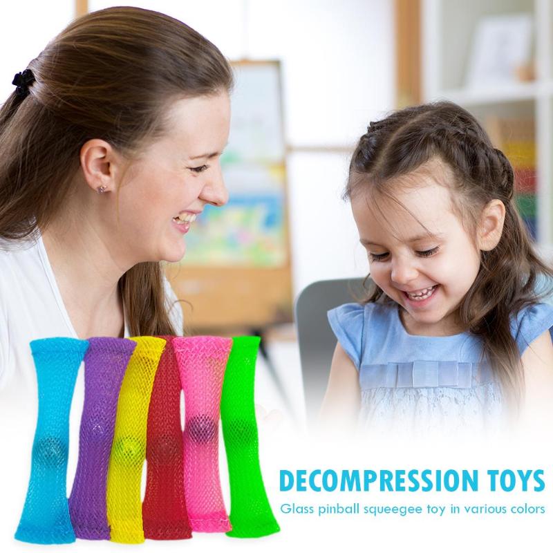 12 pièces tresse réseau marbre verre flipper raclette coloré décompression jouet aide spéciale pour les enfants adultes