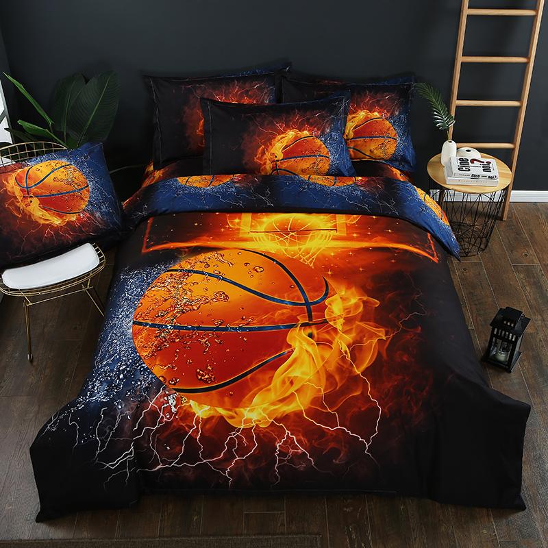 Jsport Serie Psychedelische Beddengoed Set Voetbal Basketbal 3D Gedrukt Beddengoed Dekbedovertrek Set Zachte Thuis Slaapkamer Decoratie