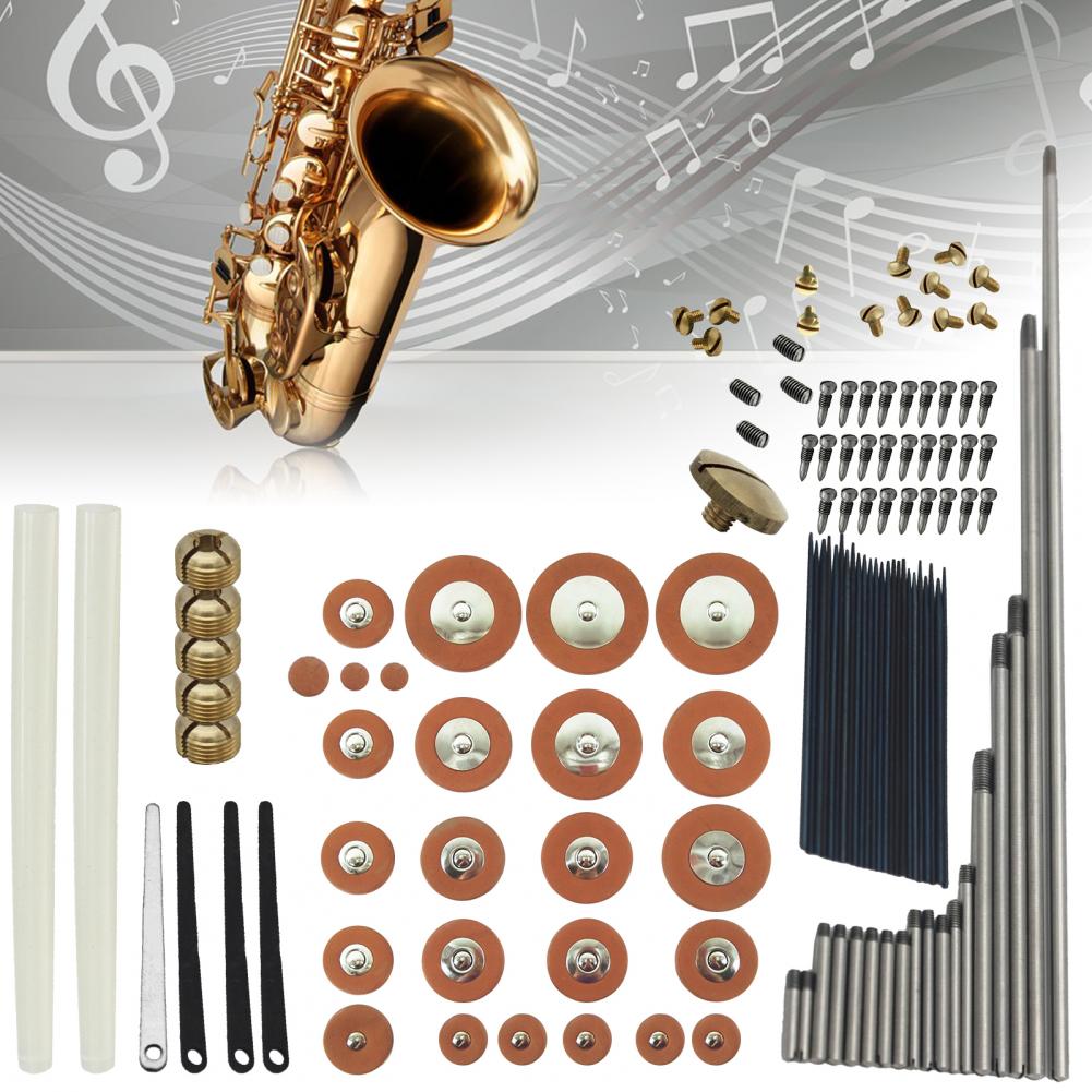 1 Set Sax Repair Kit Multipurpose Replace Broken Parts Compact Alto Saxophone Fix Screws Pads Set for Instrument