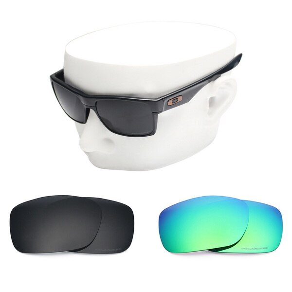 OOWLIT Anti-Scratch Ersatz Linsen für-Oakley TwoFace OO9189 Geätzt Polarisierte Sonnenbrille: Black and Green
