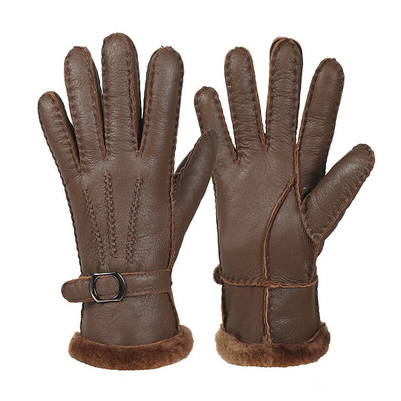 Vinter kvinder mænd håndhandsker sødt varmt læder helfinger luffer udendørs sport kvinde sort ski cykling kørsel guantes: 9