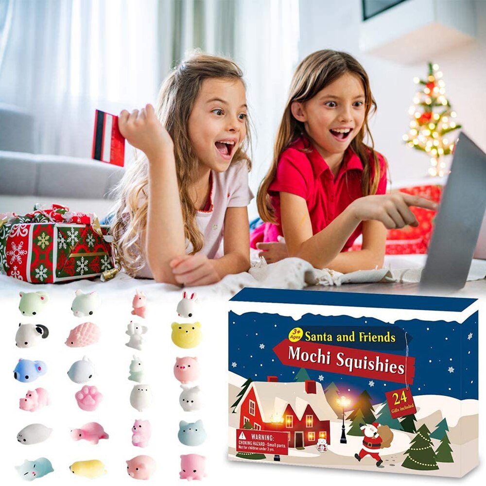 Komst Kalenders Kerst Countdown Speelgoed Met 24Pcs Verschillende Schattige Dieren Speelgoed Voor Kids JA55