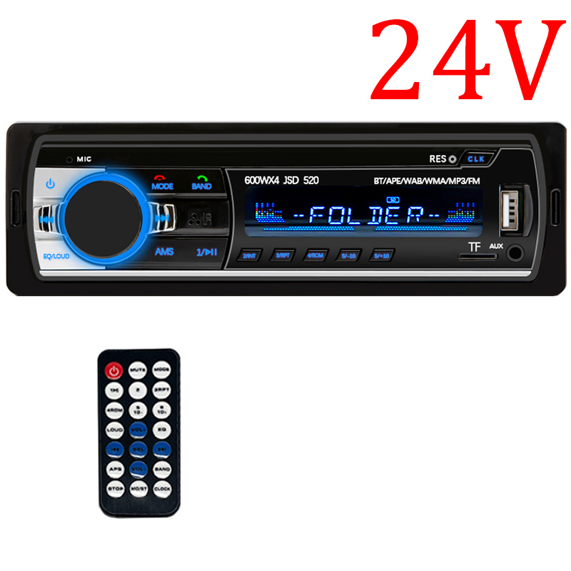 Radio Estéreo Digital con Bluetooth para coche, reproductor MP3, 60W x 4, FM, Audio, música, USB/SD, entrada auxiliar en el tablero: Gris