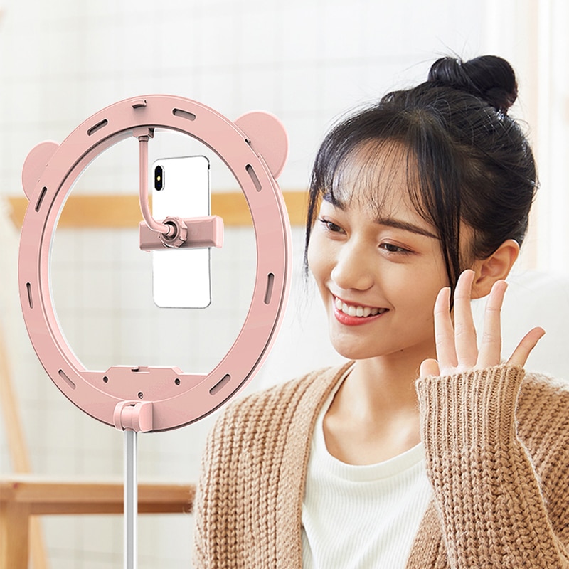 G2 10" Portable LED Ring Light Studio Photo Video Dimmable Lamp + Tripod Stand Folding Integrated Ring-shaped Fill Light