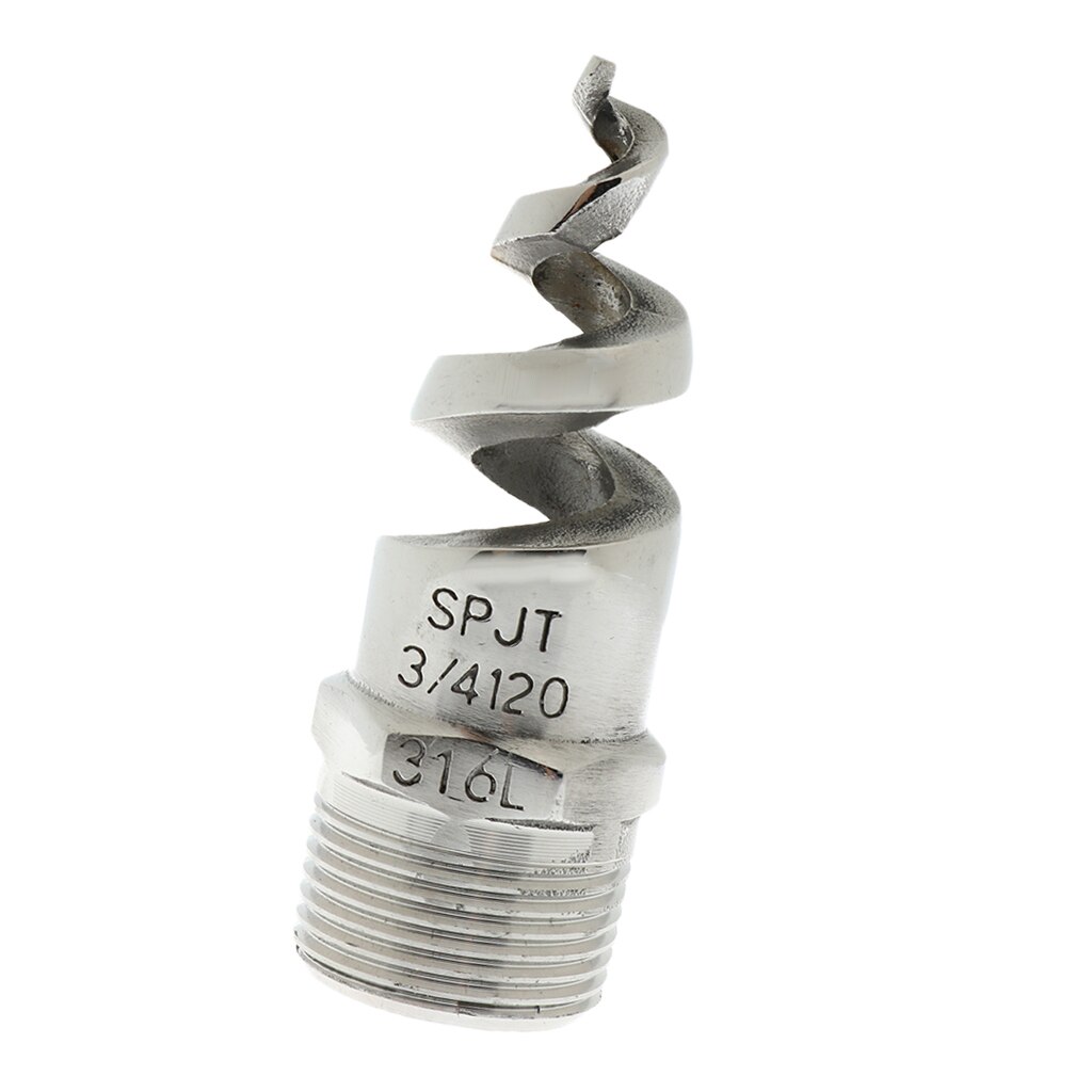 3/4 Inch Male Thread 316 Stainless Steel Spiral Spray Jet Nozzle 120-Degree - Easy to Install