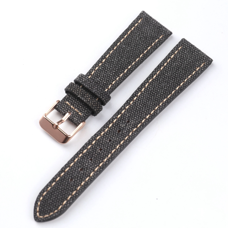 Canvas Ingericht Lederen Horlogeband 18 19 20 21 22 MM Zwart Groen Bruin Zachte Slanke heren Armband voor Antieke Stijl Horloges