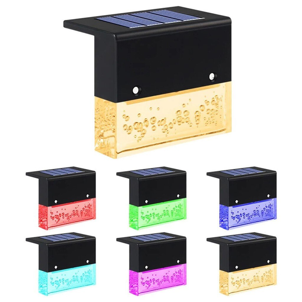 Solar Power Light Sensor Led Outdoor Lighting Porch Courtyard Garden Fence Path Lights Waterproof Landscape Step Deck Solar Lamp