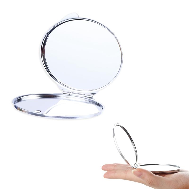 Dubbelzijdig Ovale Make Spiegels Rvs Cosmetische Spiegels Opvouwbare Mini Make-Up Spiegels