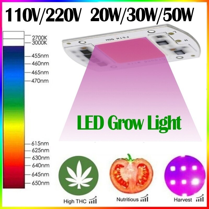 UV Full Spectrum LED Plant Grow Light Lamps for R Indoor Plant Seedling Grow and Flower Growth Fitolamp(20W/30W/50W )