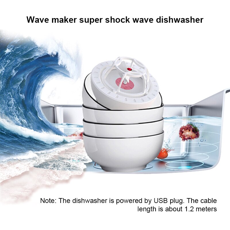Automatic Multifunctional Lazy Dish Cleaner Smart Dishwashers For Home Use Durable Ultrasonic Dishwasher Mini USB Charging