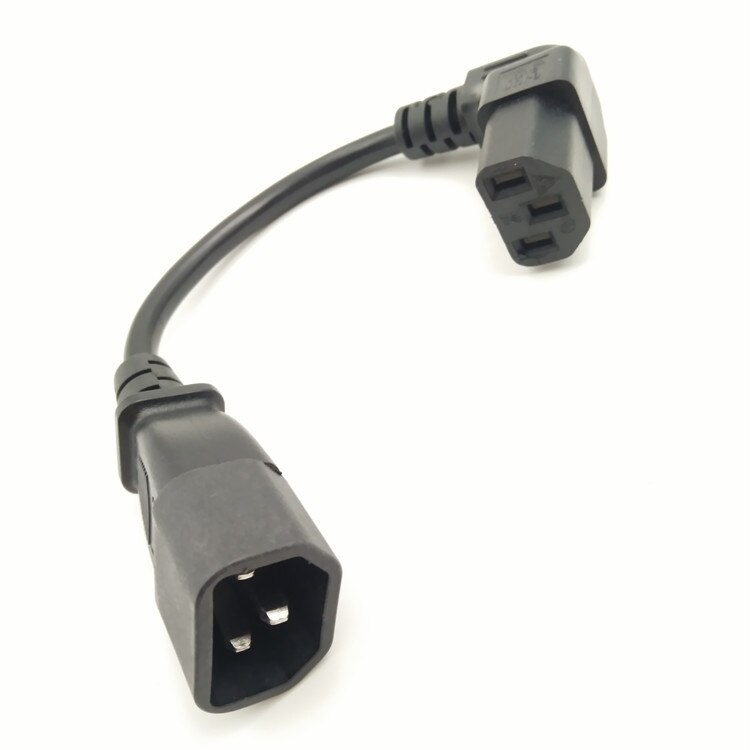IEC 320 C14 Männlichen zu C13 Weibliche PDU/UPS Verlängerung Energie Kabel Stecker hoch/Unten 90 grad Rechts winkel