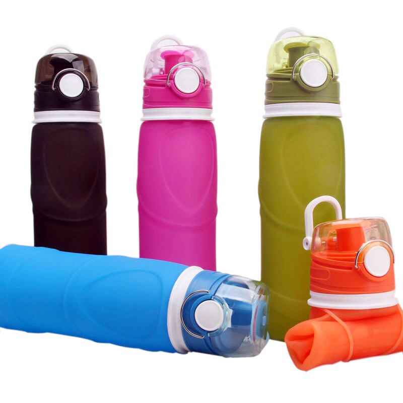 Silikonskakflaskor som fällbar bärbar utomhusresa campingvattenflaska proteinpulver sport shaker kopp drinkware leverans 29