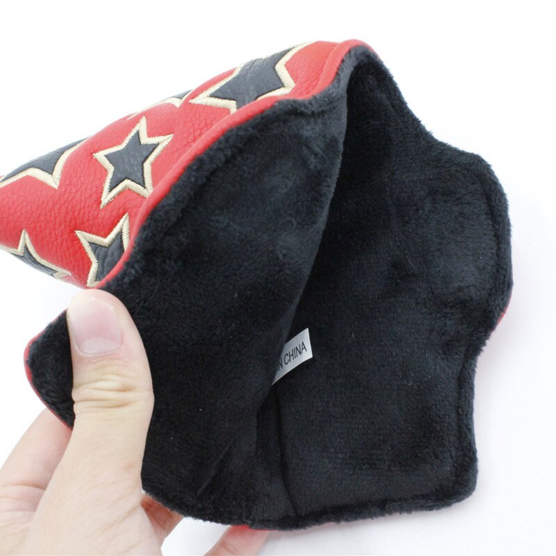 Stickerei Sterne Golf Verein Headcover Gerade Bar Klinge Putter Leder Geschlossen Magnet Wasserdichte Schützen draussen Sport Zubehör