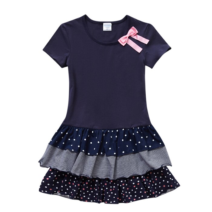 Zoete Kinderen Meisje Kleding Casual School voor Meisjes Tutu Jurk Kids Girl Party Wear Kleding Kerst Baljurk 3 -8 jr: DBlue / 6