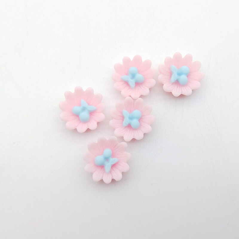 20 stk gull fargerike blomster metall brads scrapbooking dekorasjon pynt feste for gjør-det-selv fotoalbum håndverk tilbehør: Sølv base --- rosa