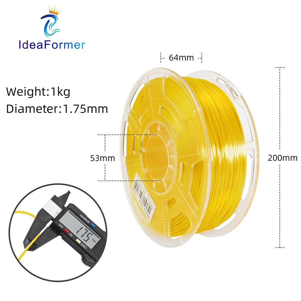 Ideaformer 1.75Mm Pla Zijde-Pla Filament 1Kg Transparante Spool Multi-Coloured Verbruiksartikelen 3D Plastic Printing Materialen filamento.