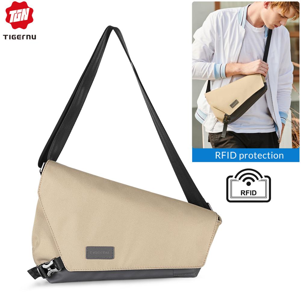 Tigernu Mode Rfid Borst Tas Waterbestendig Sling Bag Mannelijke Reizen Schouder Crossbody Tassen Satchel Voor Mannen Terug Zak Meisjes: Milk tea