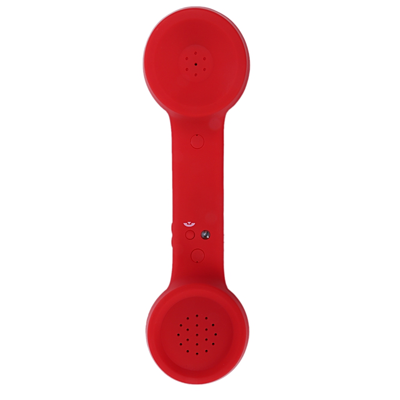 Bluetooth Mic Headphones Red Retro Phone Handset Mic Speaker Phone Call Receiver-Red