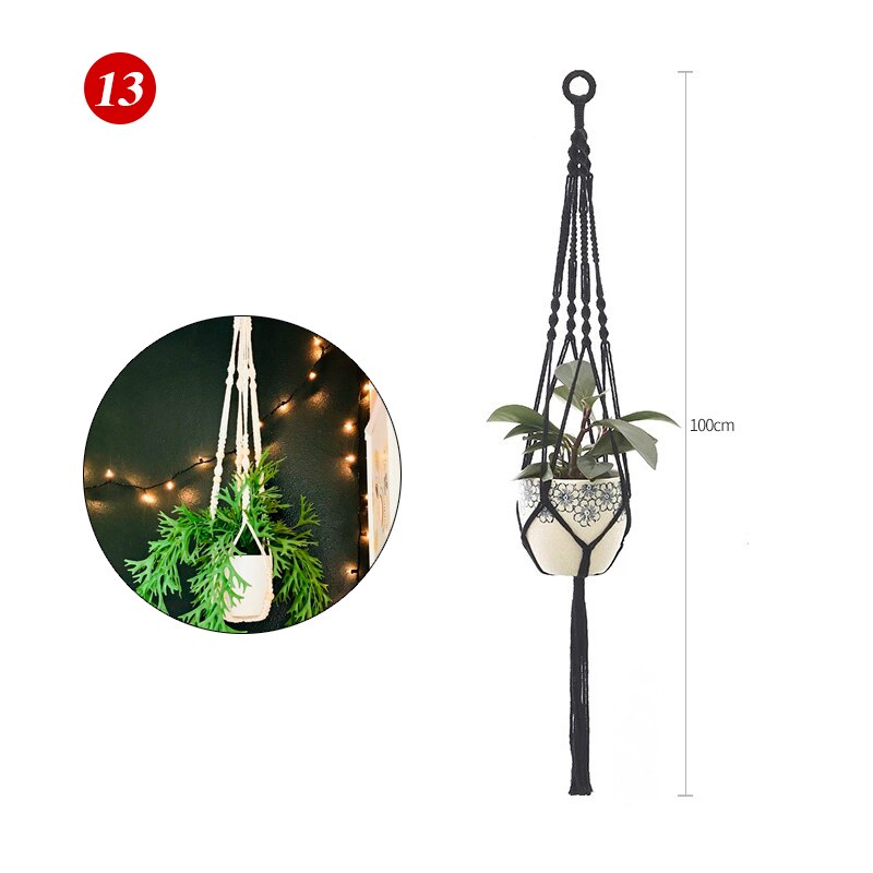 Pot de Fleurs Suspension pour Plantes en Macramé pour Jardin et Cour, Panier Suspendu Fait à la Main pour Décoration Murale: 13