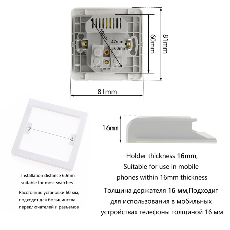 Minitiger vægstikket telefonholder smartphone tilbehør stativ support til mobiltelefon apple samsung huawei telefonholder