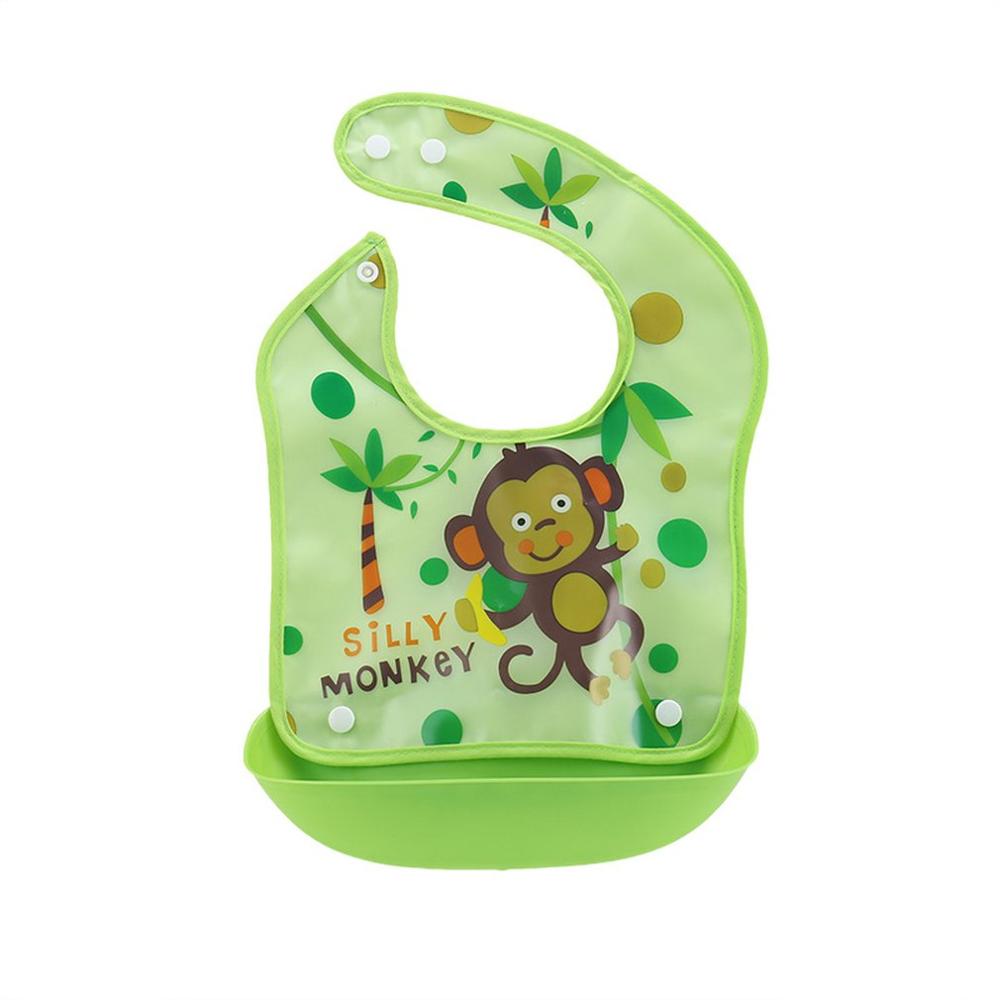 Babador de algodão das crianças estéreo à prova dwaterproof água e destacável silicone toalha boca do bebê comer bib bebê saco comida do bebê alimentação: monkeys