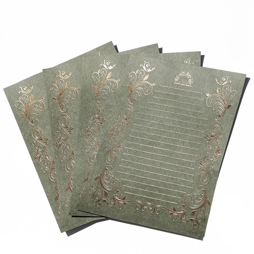 Coloffice 4PCs/Pack Retro Stamping Envelope Paper Stationery Beautiful Romantic Pattern Love Letter Stationery: 4