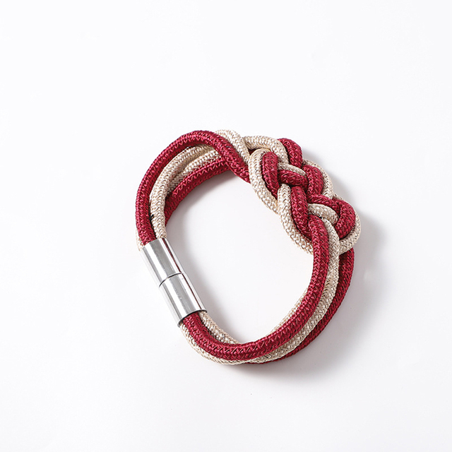 1 Pcs Two-color Chinese Knot Curtain Tie Rope Strap Simple Cotton Rope Magnetic Curtain Tieback Buckle Strap Rope Accessoires: Red  Beige
