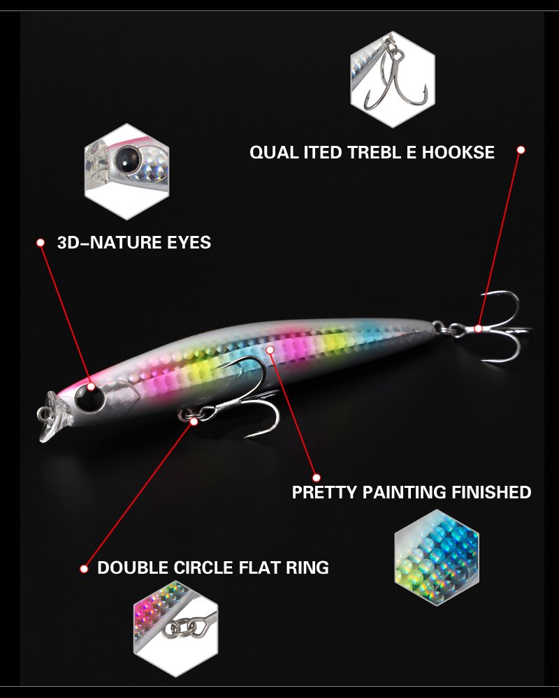 Kosuke 110F Sea Bass Minnow Lures Floating 110mm 17g Shallow Artificial Jerkbait Saltwater Fishing Tackle