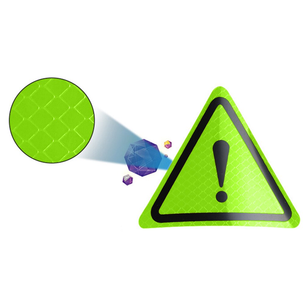 2PCS Car Auto Caution Sticker Exclamation Mark Warning Triangle Stickers Decor Reflective Warning Sticker Car Decoration