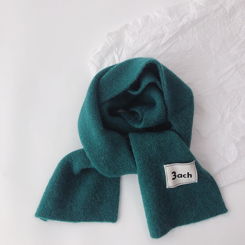 Autunno inverno bambini ragazzi ragazze sciarpa morbido caldo imitazione Cashmere fazzoletto da collo sciarpe per bambini 13 colori: Dark Green