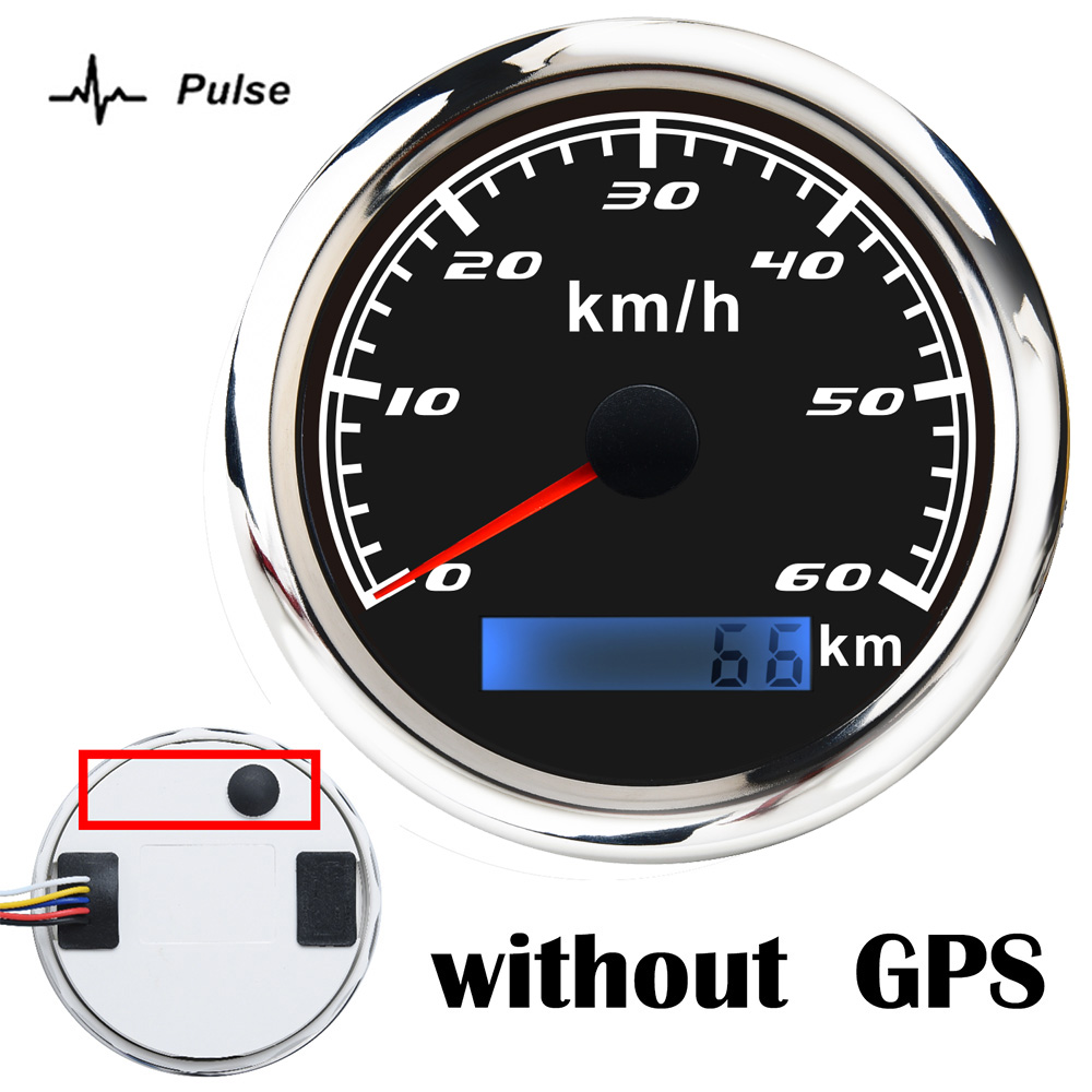 60 km/h GPS Speedometer Odometer 85mm Speed Gauge 120km/h 200km/h With GPS Antenna For Marine Boat Car ATV Truck Red Backlight: No GPS-BS60KMH