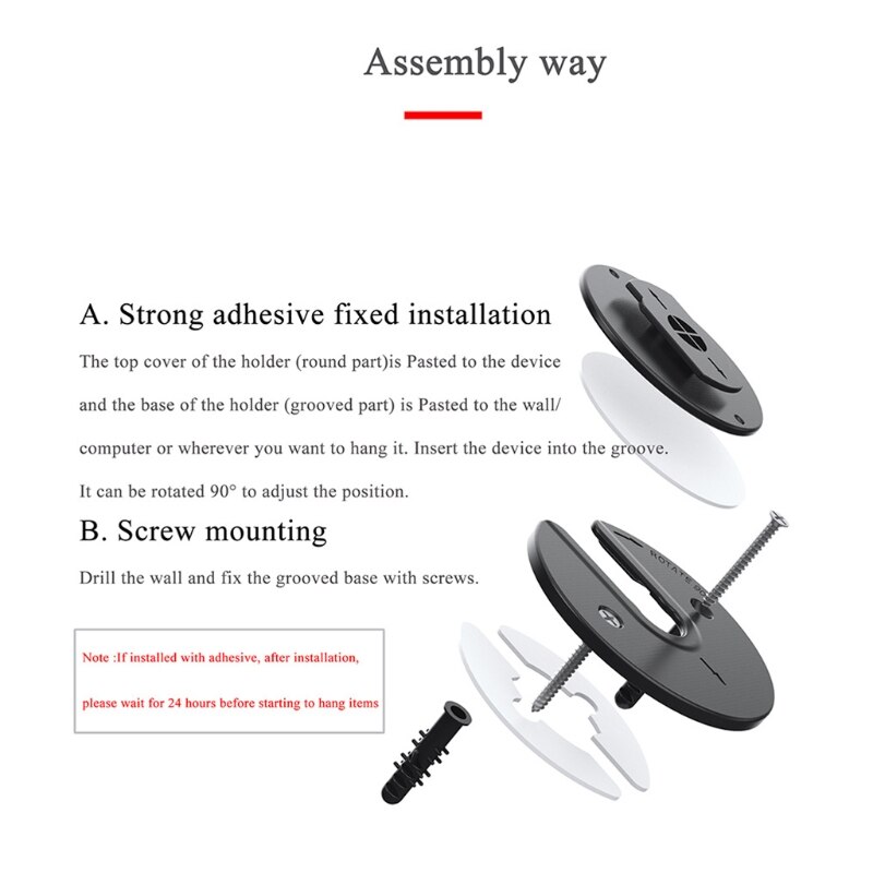 Tablet Pc Wall Mount Bracket Adjustable Ipad Bracket Notebook Back Storage Bracket for Router/Phone Supporting