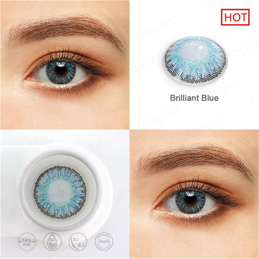 Lentillas de colores con ojos grandes para mujer, lentillas cosméticas de colores para pupila, maquillaje para de Halloween, 1 par: 12