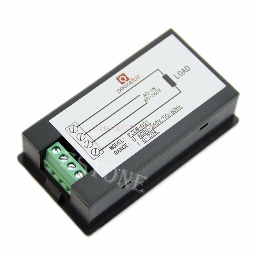 LCD Digital Volt Watt Power Meter Ammeter Voltmeter AC 80-260V 20A